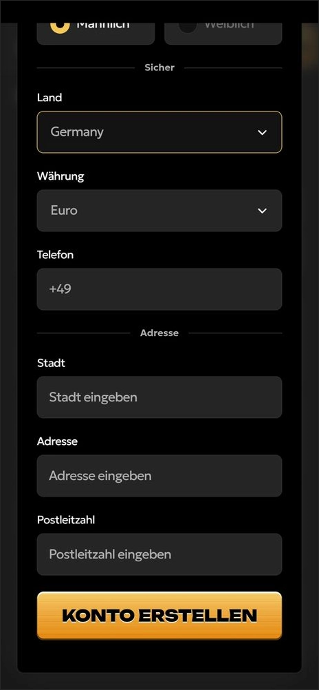 Spinsy Casino Anmeldung Schritt 4 abschließen